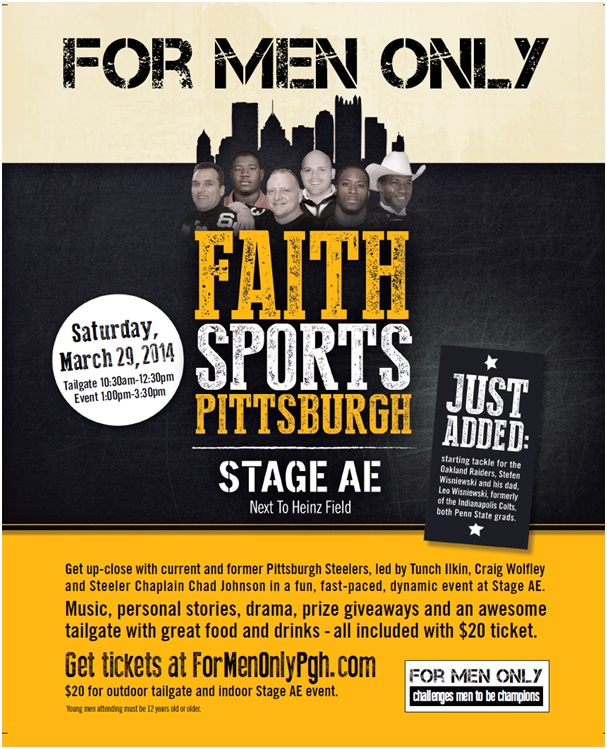 Pittsburgh sports, Stage AE, Craig Wolfley, Tunch Ilkin, For Men Only
