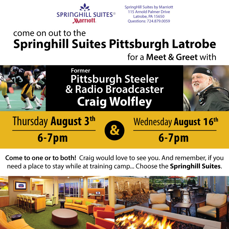 Craig Wolfley Steelers Training Camp Meet and Greet in Latrobe, PA at Springhill Suites